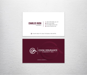 Business Card Design by Tripti Ranjan Gain for Cook Insurance Agency | Design: #21006804