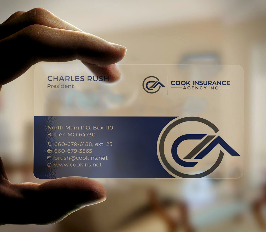 Diseño de Tarjeta de Presentación por Tripti Ranjan Gain para Cook Insurance Agency | Diseño #21006811