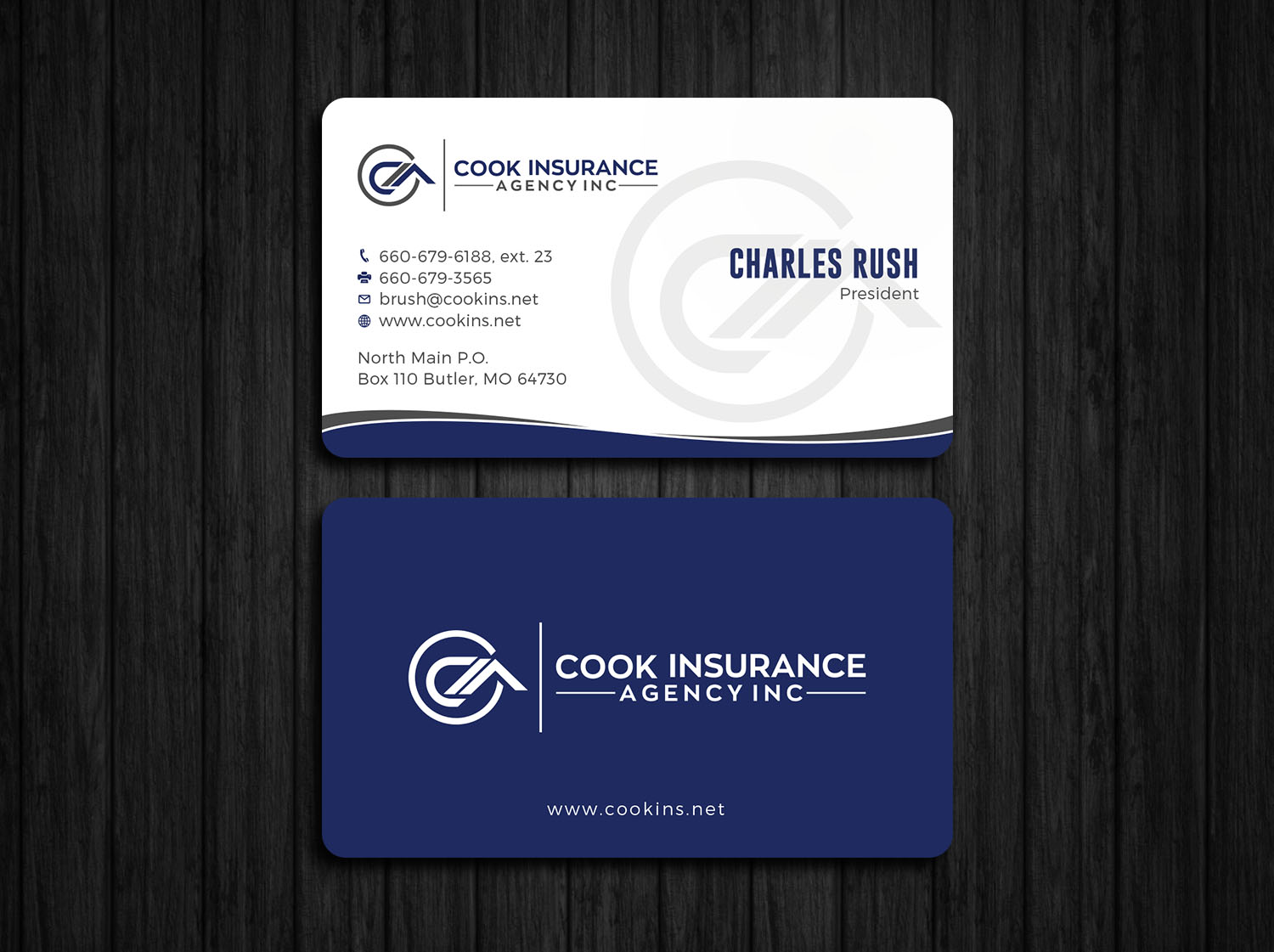 Visitenkarten-Design von Tripti Ranjan Gain für Cook Insurance Agency | Design #21006817