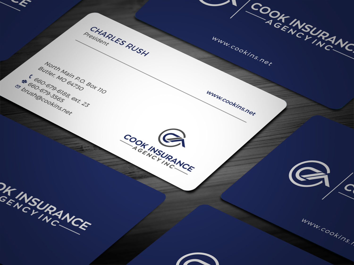 Visitenkarten-Design von Tripti Ranjan Gain für Cook Insurance Agency | Design #21006822