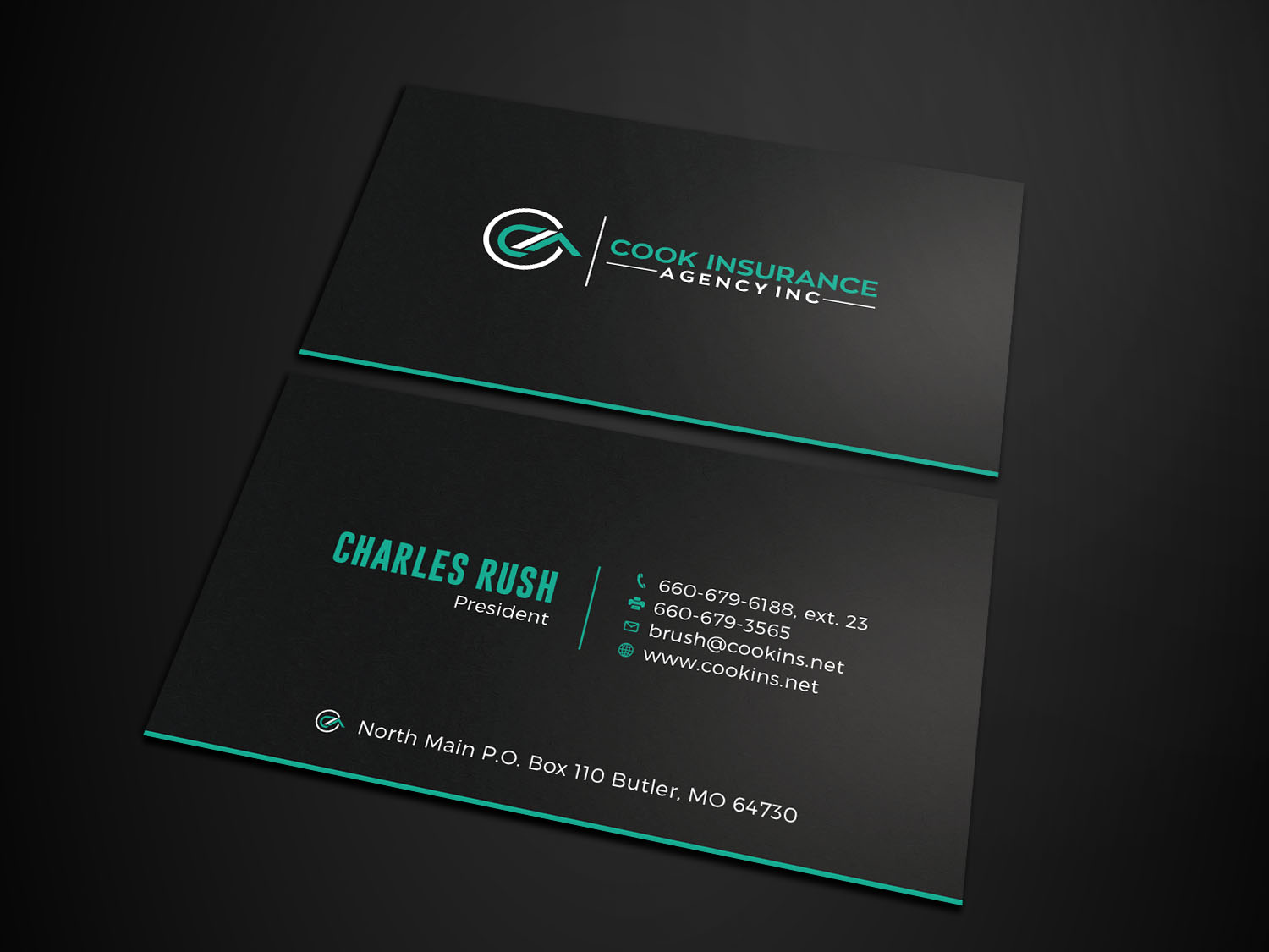 Visitenkarten-Design von Tripti Ranjan Gain für Cook Insurance Agency | Design #21006827