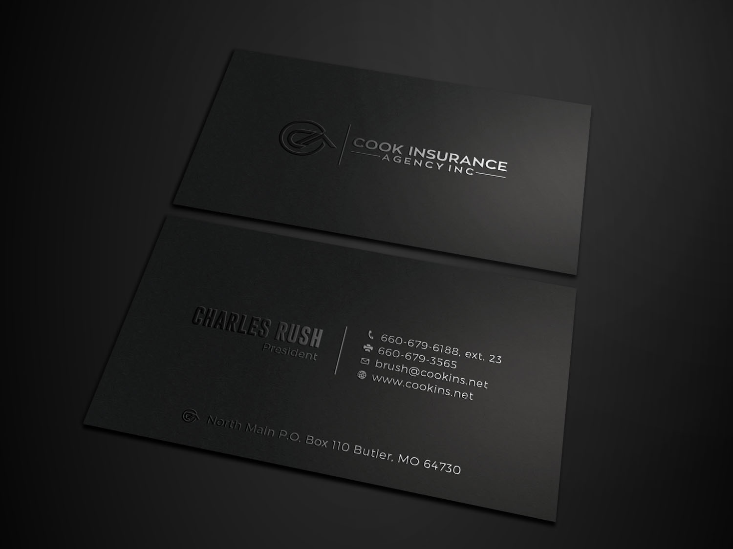 Diseño de Tarjeta de Presentación por Tripti Ranjan Gain para Cook Insurance Agency | Diseño #21006830