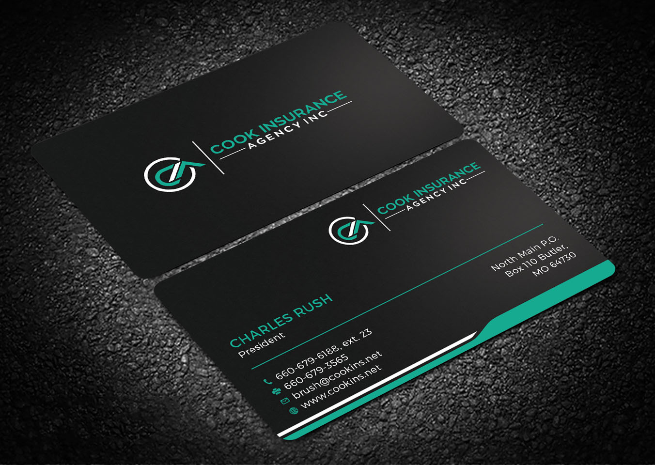 Visitenkarten-Design von Tripti Ranjan Gain für Cook Insurance Agency | Design #21006832