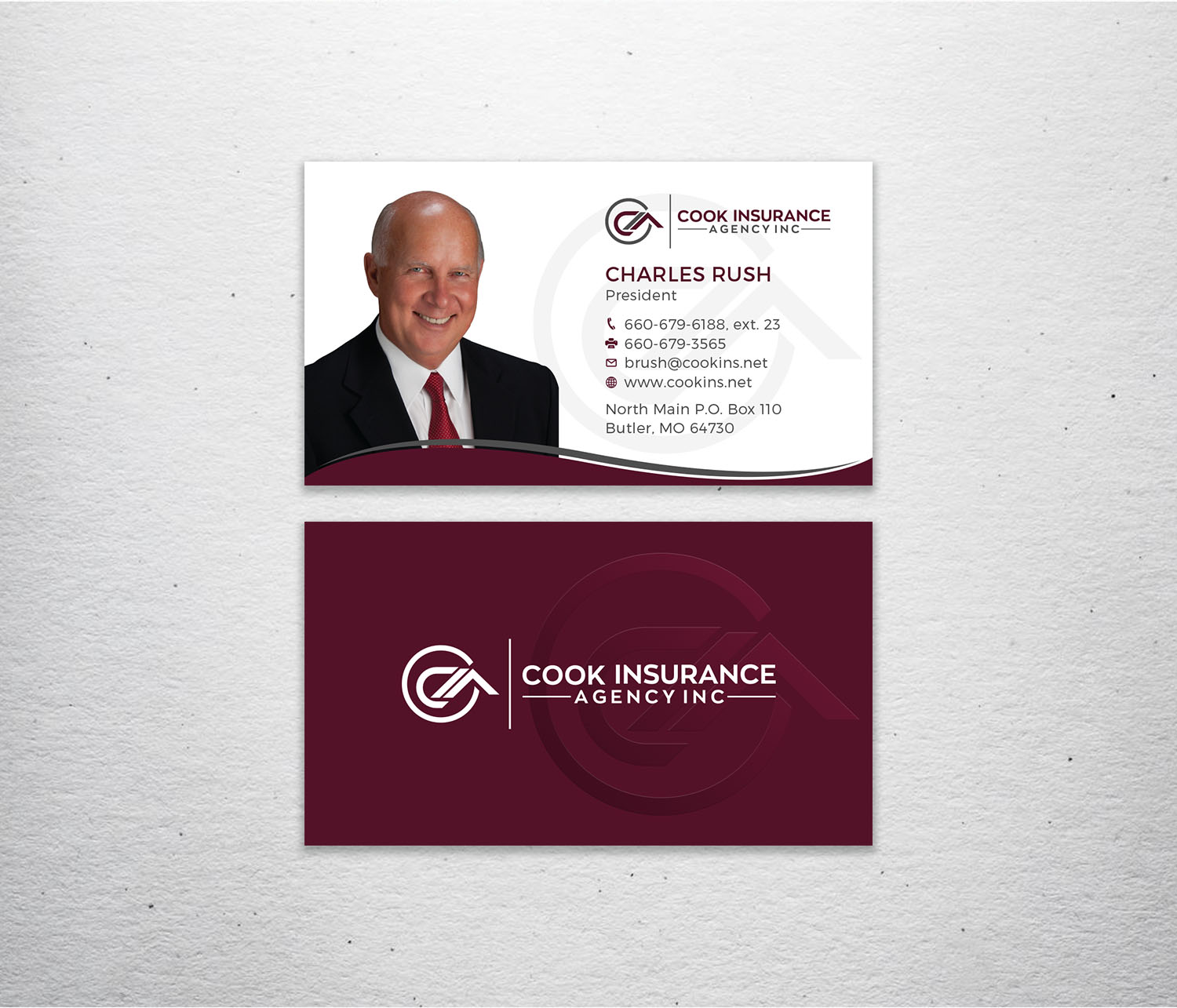 Business Card Design by Tripti Ranjan Gain for Cook Insurance Agency | Design #21015952