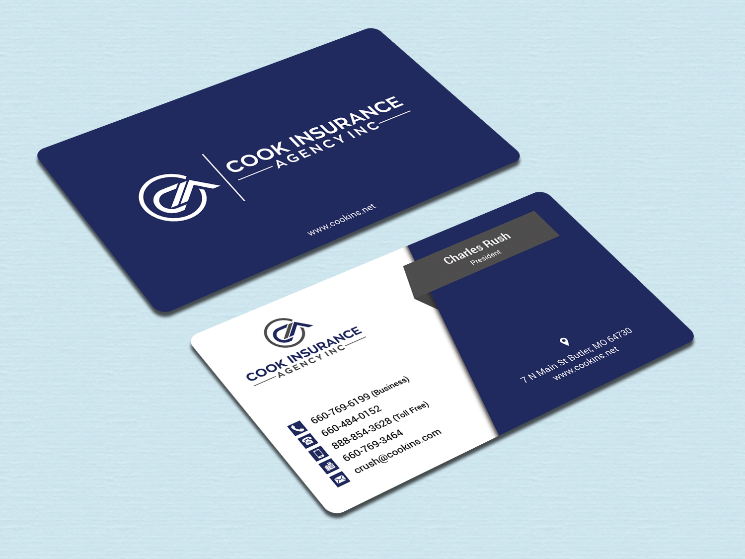 Business Card Design by zahidrabby.bigc for Cook Insurance Agency | Design #21039497