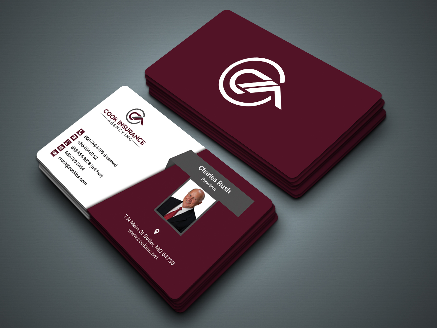 Visitenkarten-Design von zahidrabby.bigc für Cook Insurance Agency | Design #21062059