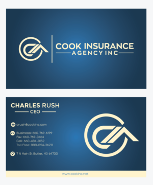 Business Card Design by Thanos Tok for Cook Insurance Agency | Design: #21057596