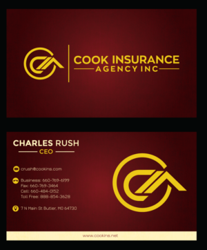 Business Card Design by Thanos Tok for Cook Insurance Agency | Design: #21057597
