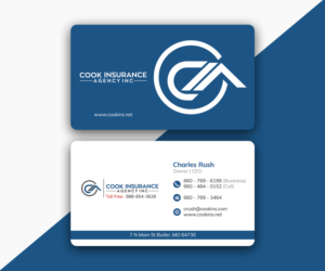 Business Card Design by Moumita_ for Cook Insurance Agency | Design: #21056494