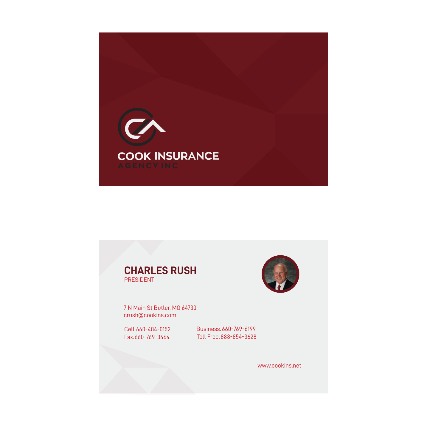 Business Card Design by Osllath for Cook Insurance Agency | Design #21052693