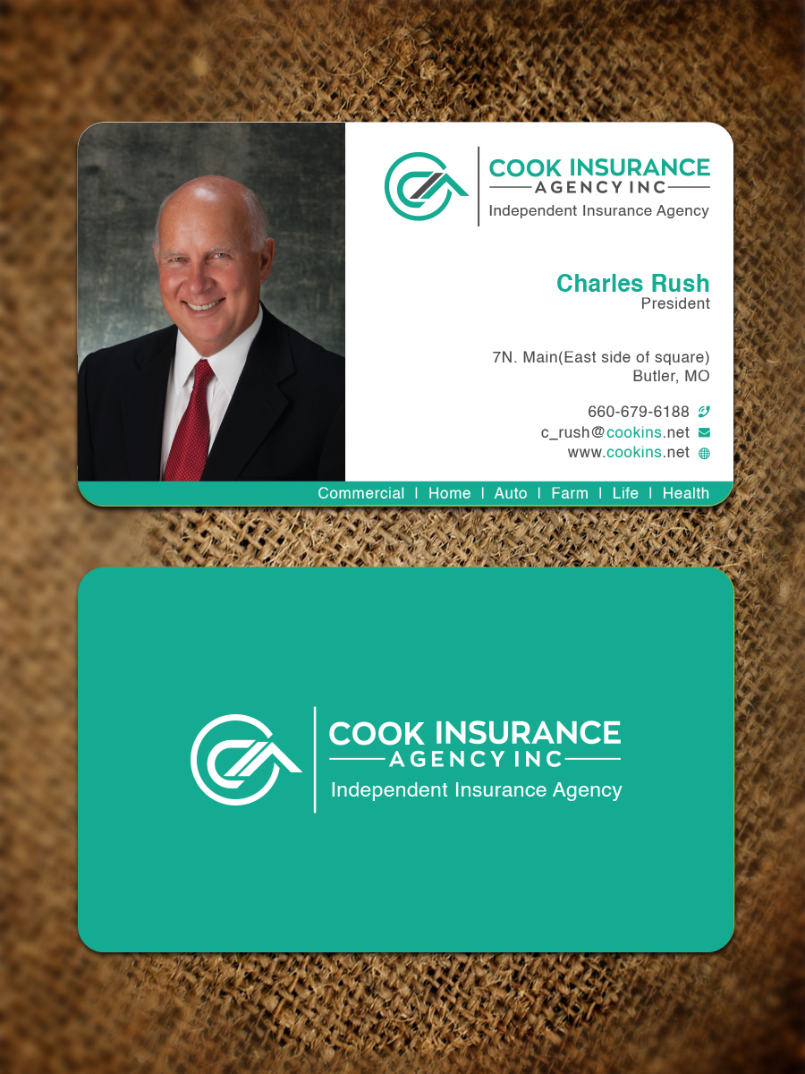 Business Card Design by Bold Pixels for Cook Insurance Agency | Design #21012513