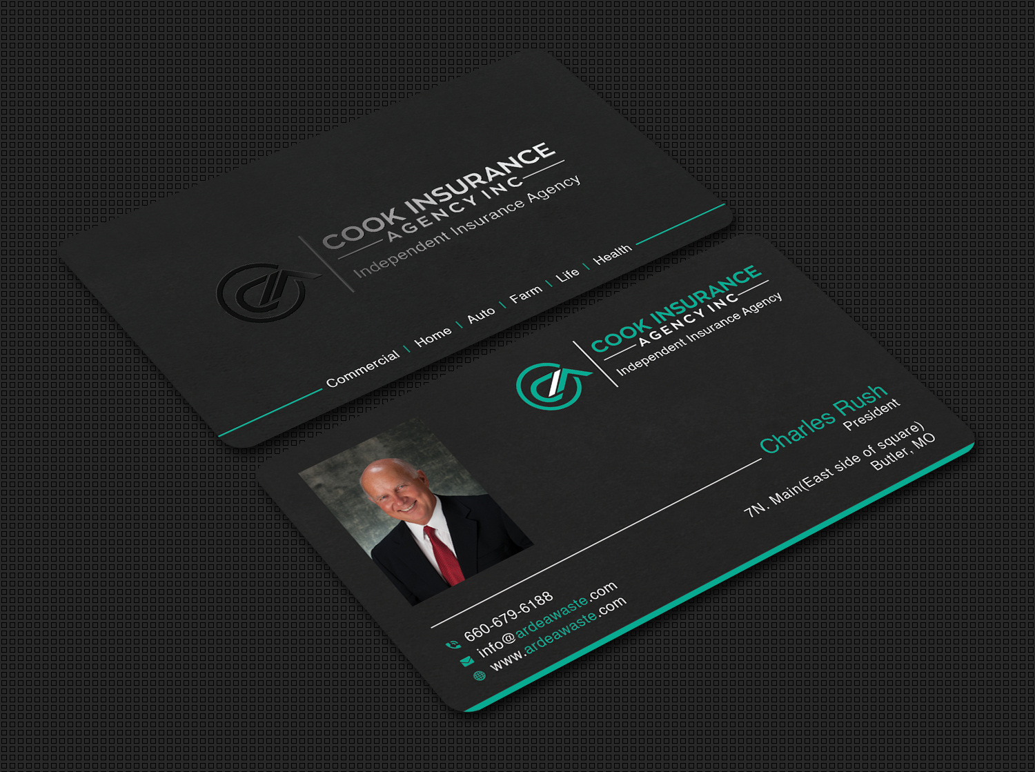 Business Card Design by Bold Pixels for Cook Insurance Agency | Design #21012802