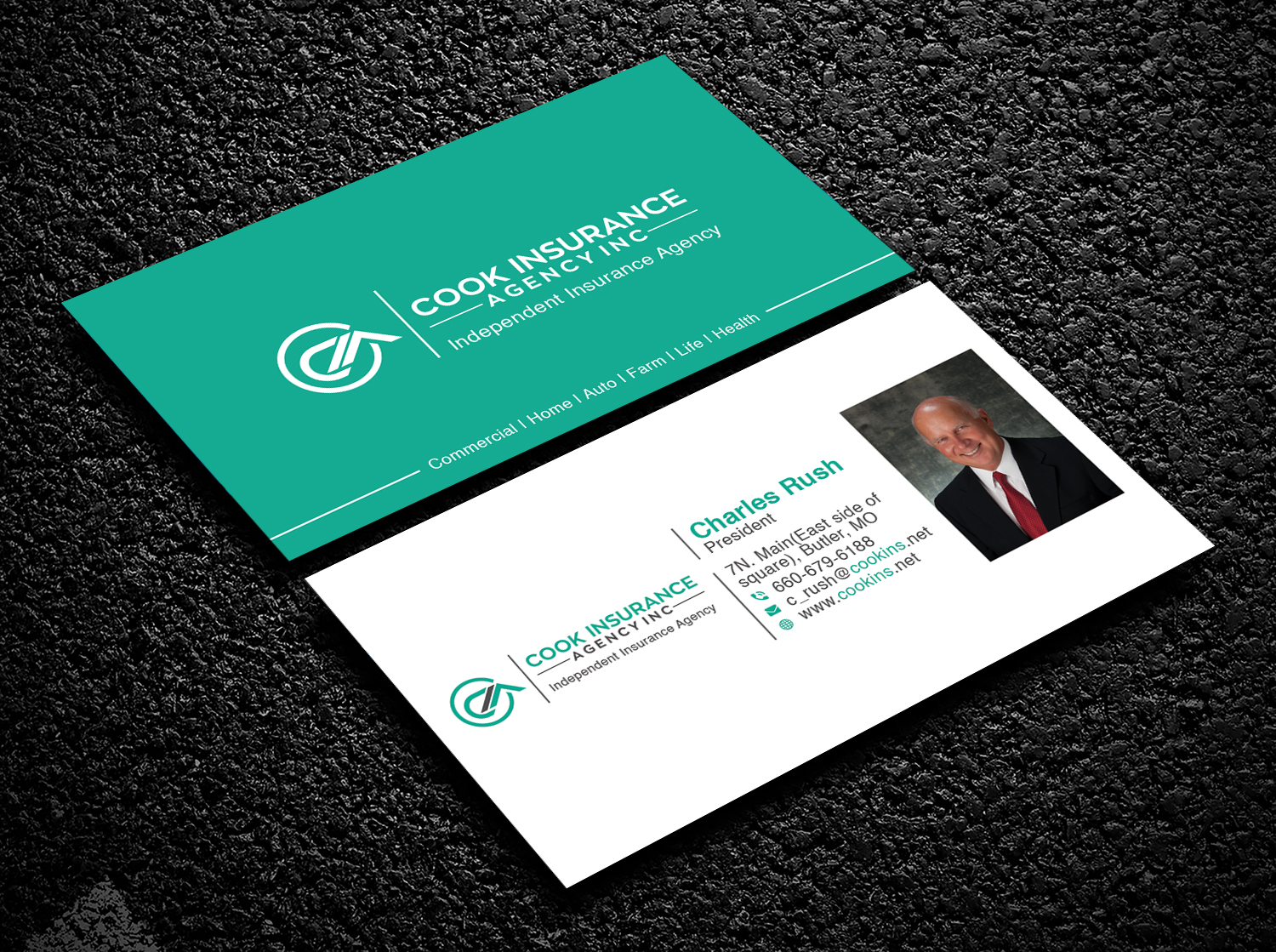 Business Card Design by Bold Pixels for Cook Insurance Agency | Design #21012878