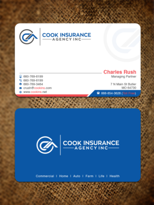 Business Card Design by Bold Pixels for Cook Insurance Agency | Design: #21044992