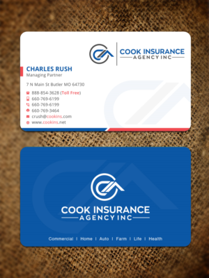 Business Card Design by Bold Pixels for Cook Insurance Agency | Design: #21052663