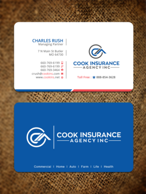 Cook Insurance Agency - Business Cards | Business Card Design by Bold Pixels