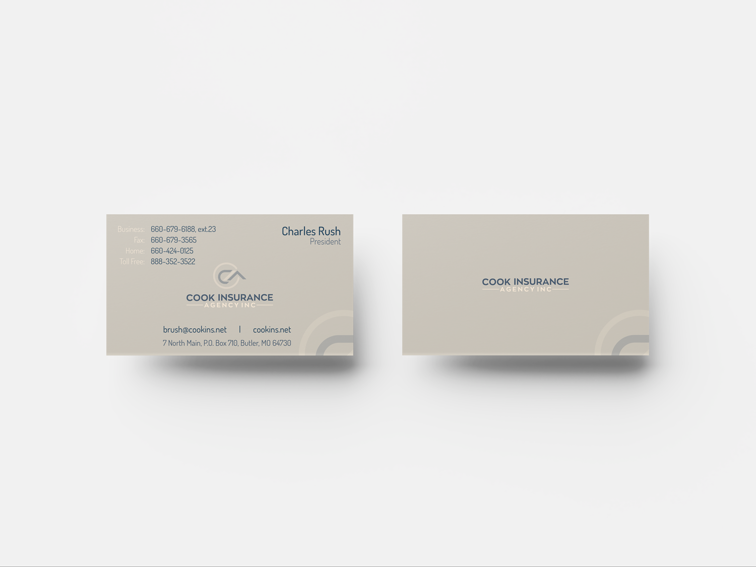 Business Card Design by Yaroslav S for Cook Insurance Agency | Design #21011597