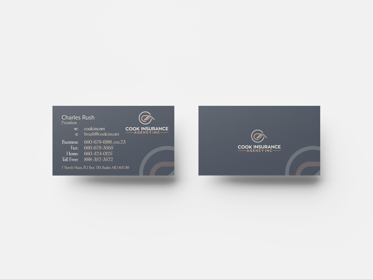 Business Card Design by Yaroslav S for Cook Insurance Agency | Design #21011602
