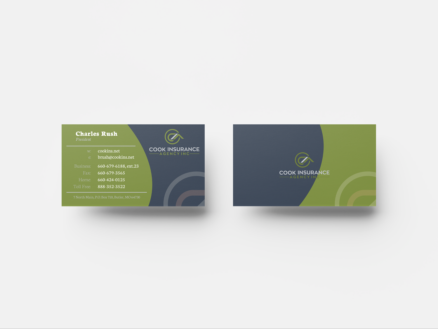 Business Card Design by Yaroslav S for Cook Insurance Agency | Design #21011603