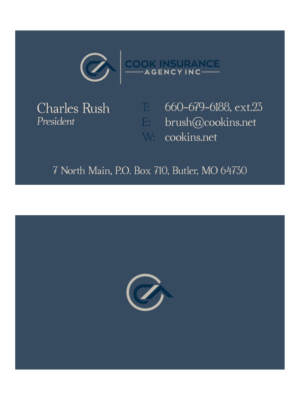 Business Card Design by Yaroslav S for Cook Insurance Agency | Design: #21021200