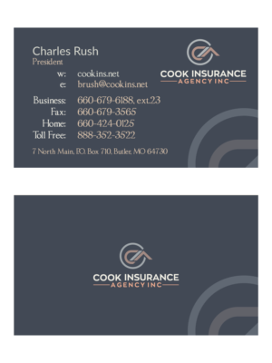 Business Card Design by Yaroslav S for Cook Insurance Agency | Design: #21021211