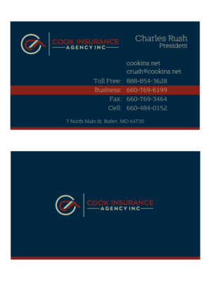 Business Card Design by Yaroslav S for Cook Insurance Agency | Design: #21044851