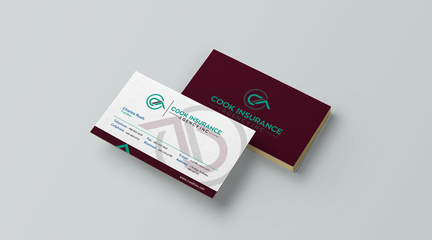 Business Card Design by LunarcanumStudios for Cook Insurance Agency | Design #21049348
