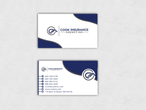 Business Card Design by pd graphic 2 for Cook Insurance Agency | Design: #21060491