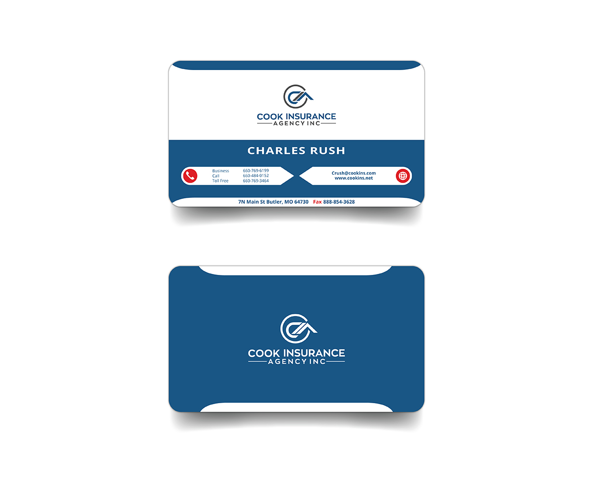 Business Card Design by Daizenlineage 2 for Cook Insurance Agency | Design #21058657