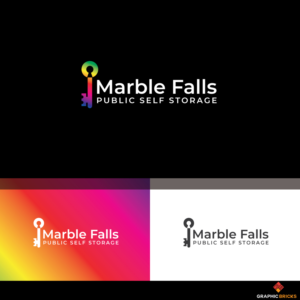 Mable Falls Public Self Storage or Marble Falls Preferred Storage or something using either name and MFPS | Logo Design by Graphic Bricks