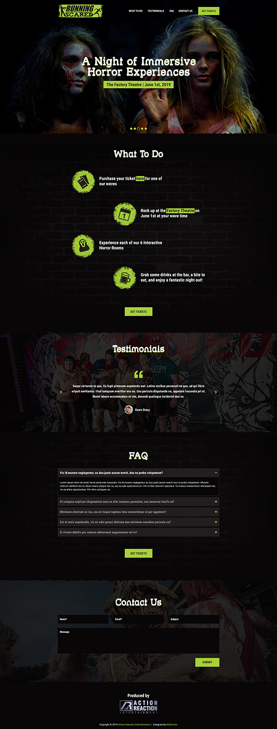 Web Design by Minkimoto for Action Reaction Entertainment | Design #21047324