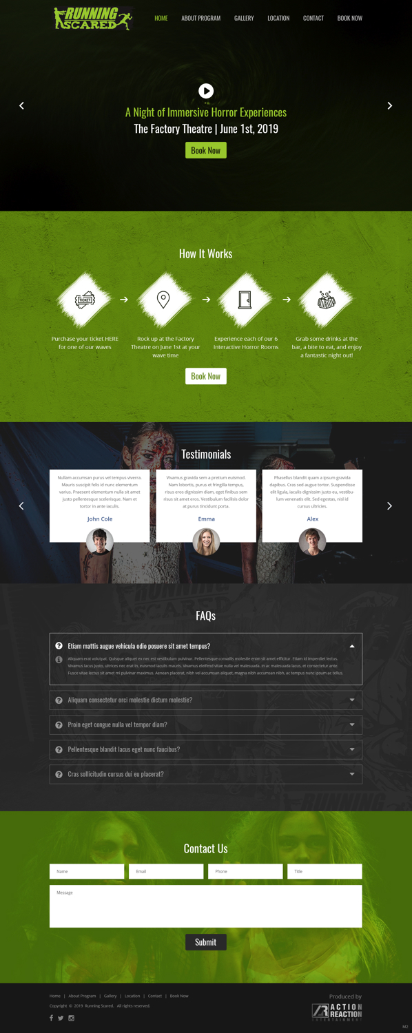 Web Design by pb for Action Reaction Entertainment | Design #21011855