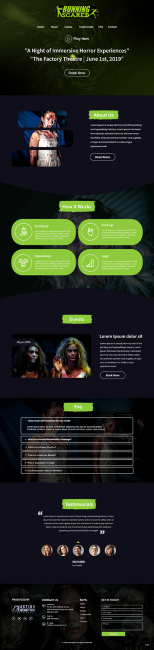Web Design by pb for Action Reaction Entertainment | Design: #21011857