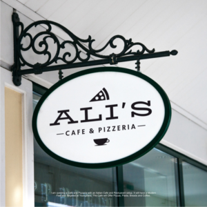 Ali's Cafe & Pizzeria | Logo Design by heymlett