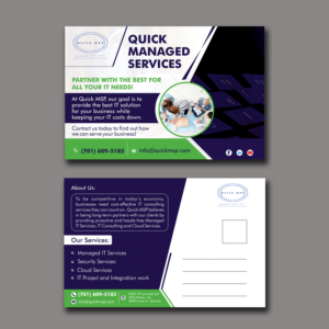 PostCard for Managed IT Services | Postcard Design by ecorokerz