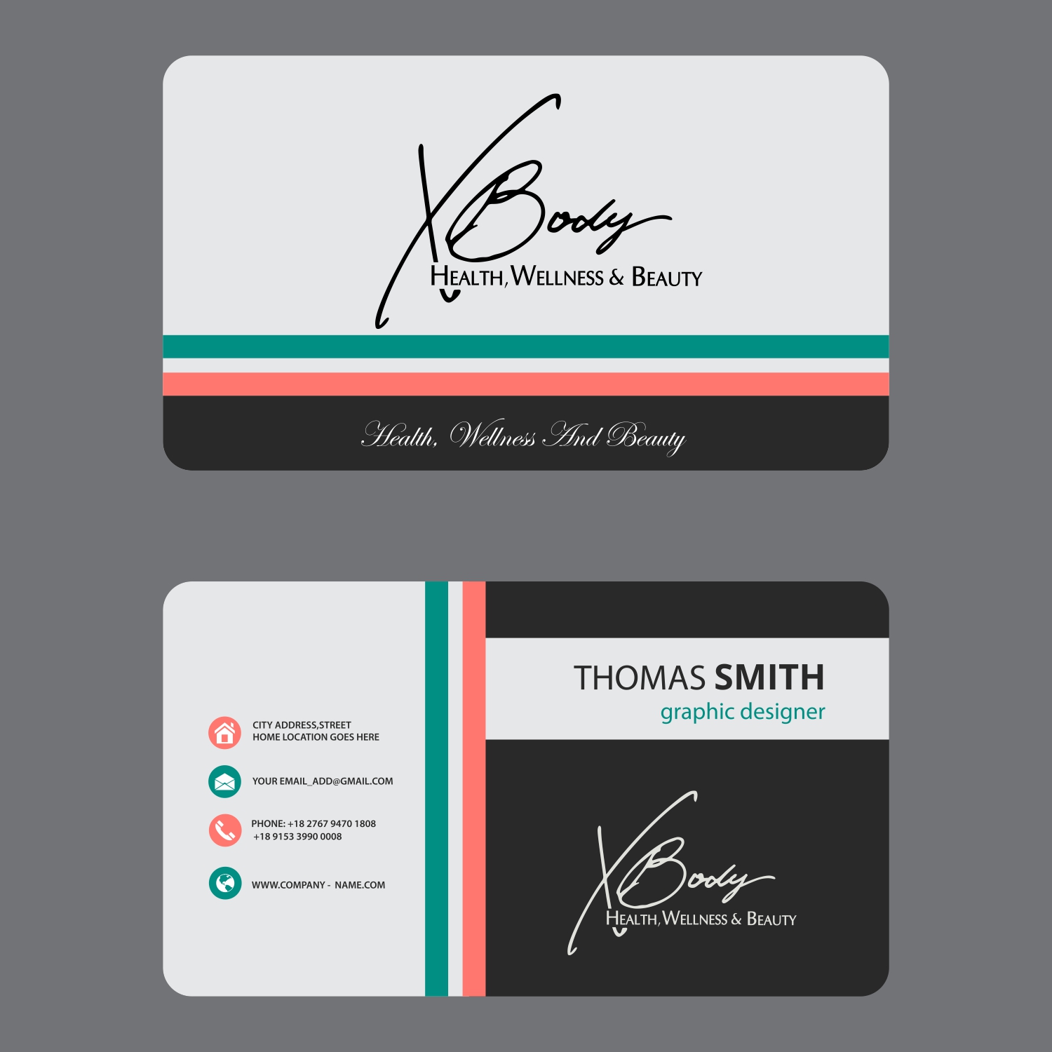 Business Card Design by obednana for X Body Health & Wellness | Design #21021688