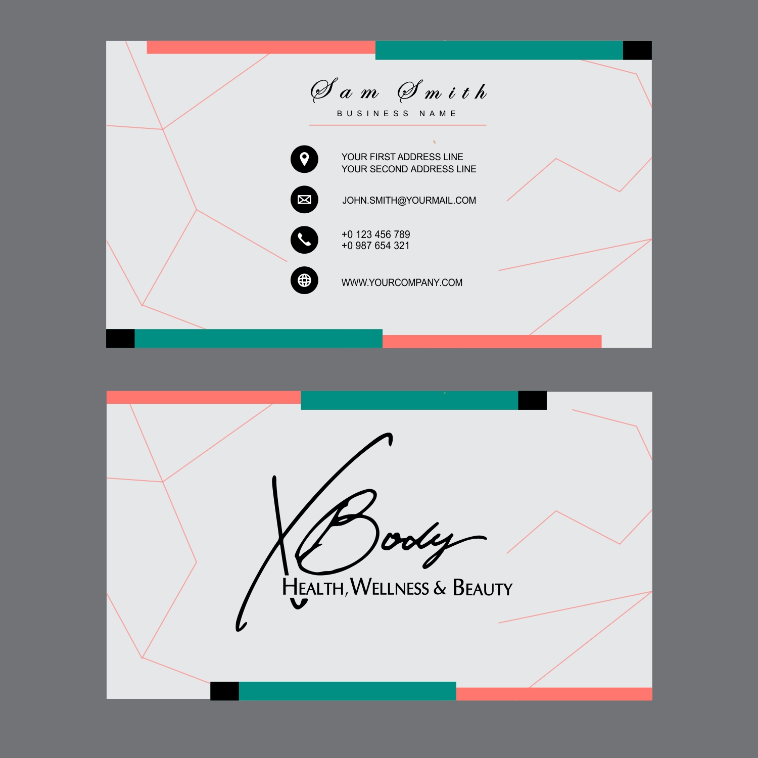 Business Card Design by obednana for X Body Health & Wellness | Design #21021689
