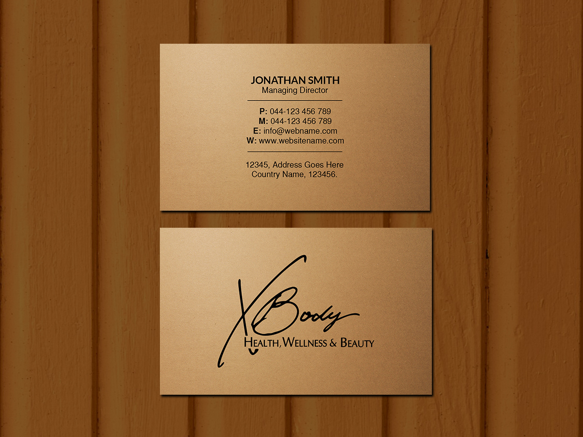 Design de Carte de Visite par Creations Box 2015 pour X Body Health & Wellness | Design #21027207