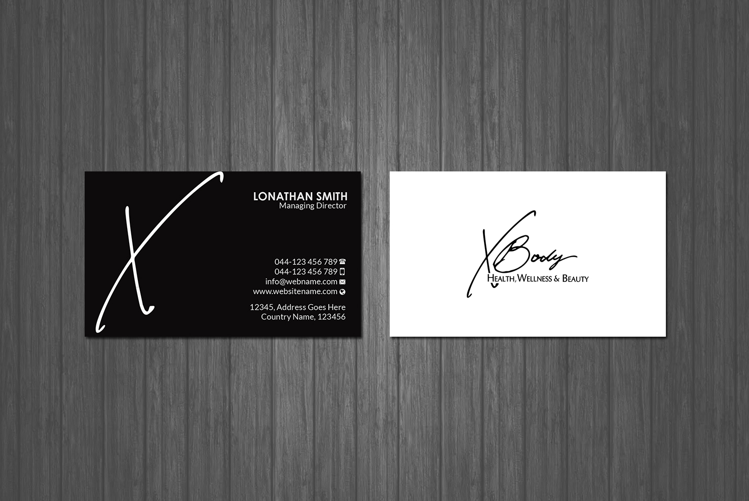 Business Card Design by Creations Box 2015 for X Body Health & Wellness | Design #21027214