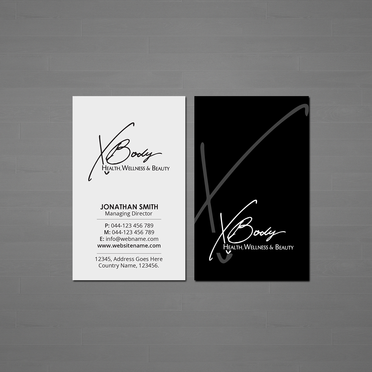 Visitenkarten-Design von Creations Box 2015 für X Body Health & Wellness | Design #21027215