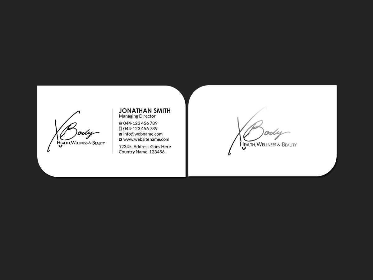 Design de Carte de Visite par Creations Box 2015 pour X Body Health & Wellness | Design #21027236