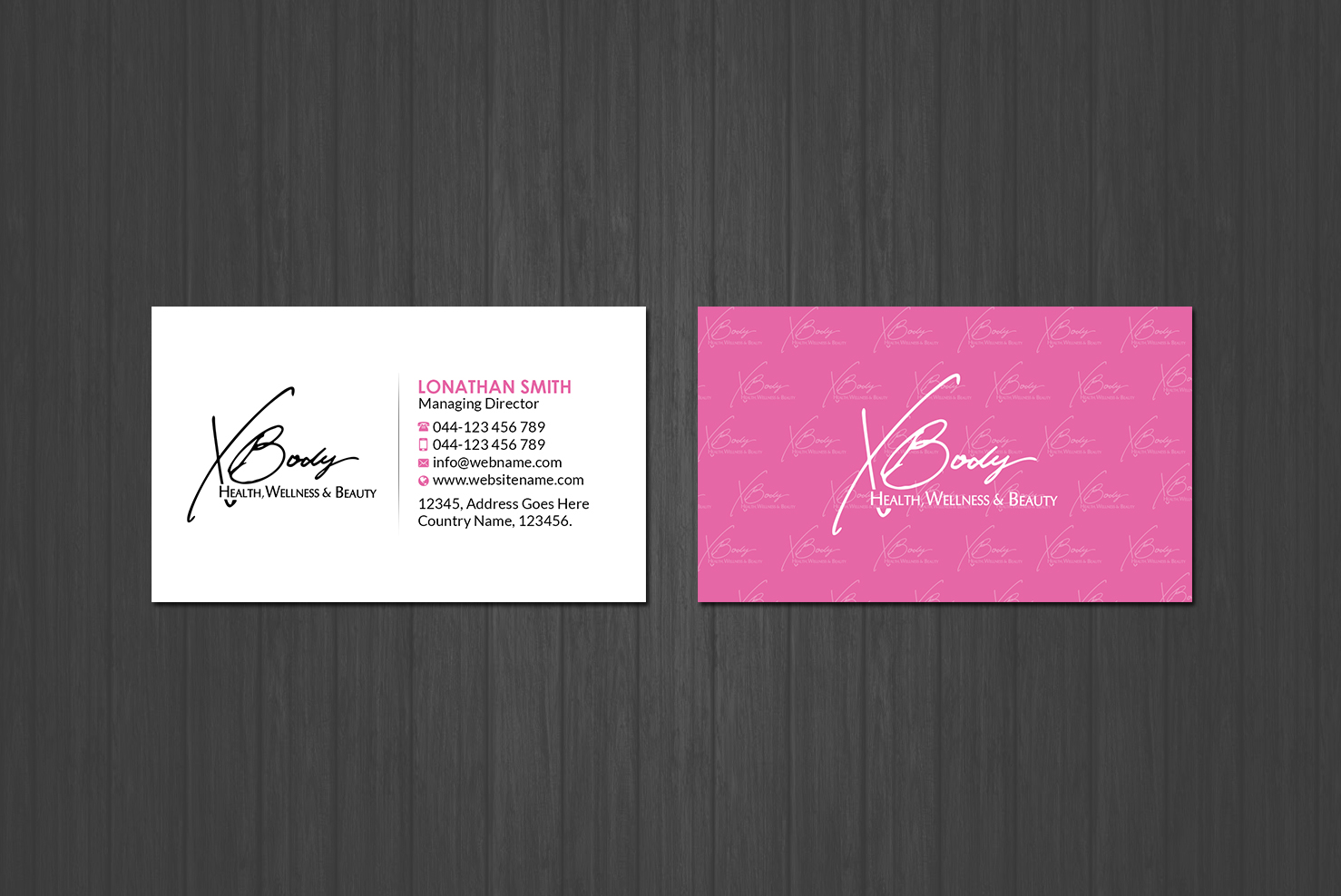 Design de Carte de Visite par Creations Box 2015 pour X Body Health & Wellness | Design #21035528