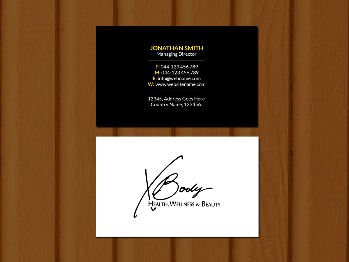 Design de Carte de Visite par Creations Box 2015 pour X Body Health & Wellness | Design #21035538