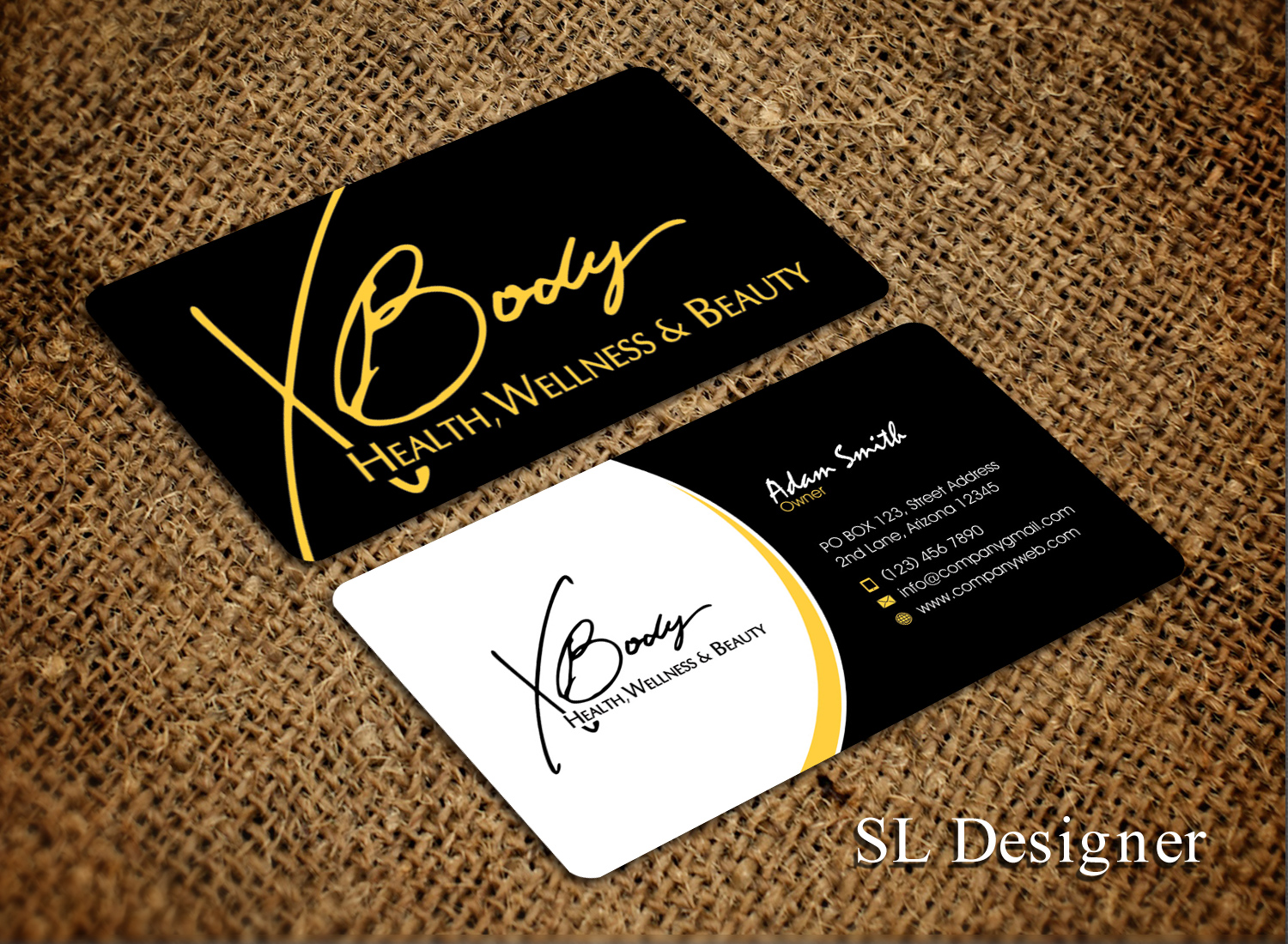 Design de Carte de Visite par SL Designer pour X Body Health & Wellness | Design #21038818