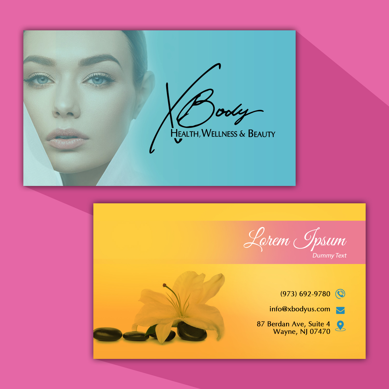 Business Card Design by Deepak_9_Malhotra for X Body Health & Wellness | Design #21061087