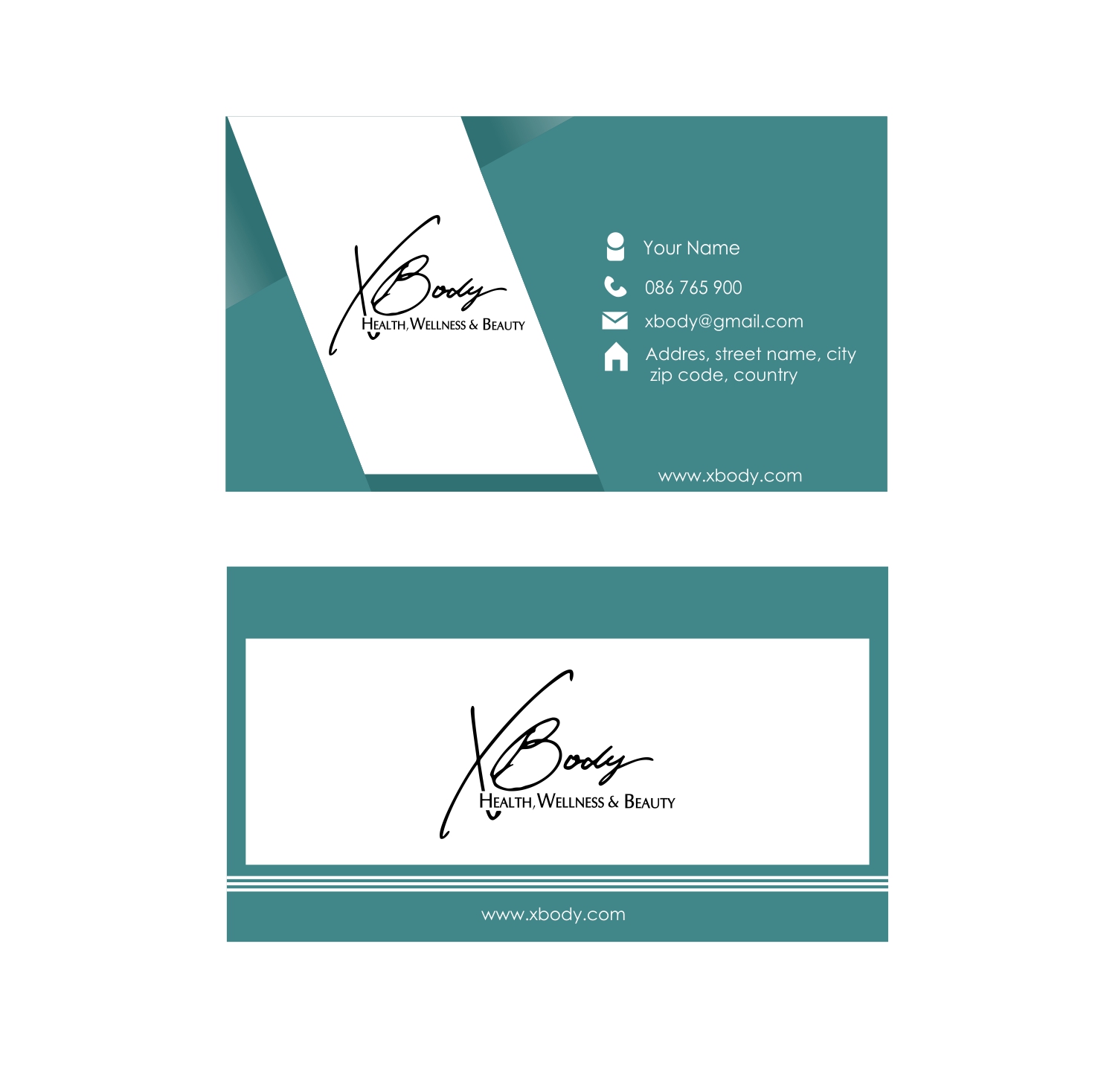 Diseño de Tarjeta de Presentación por Oneb para X Body Health & Wellness | Diseño #21020580