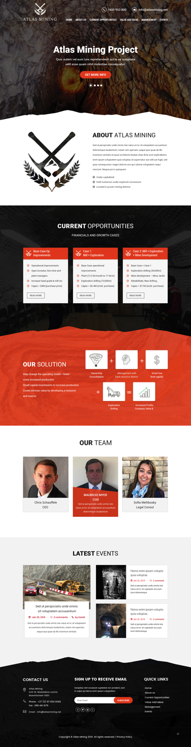 Web Design by pb for Atlas Mining | Design #21030539