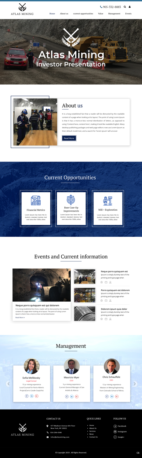 Web Design by pb for Atlas Mining | Design #21030540
