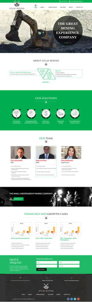 Web Design par Infinitive Technology pour Atlas Mining | Design : #21027616