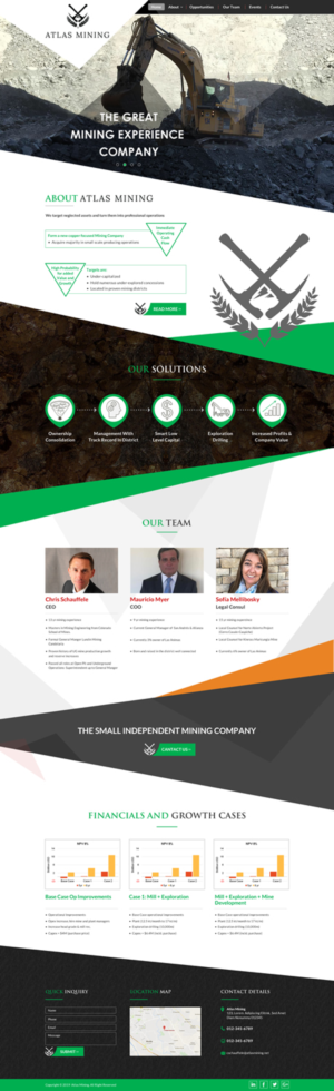 Web Design par Infinitive Technology pour Atlas Mining | Design : #21027636